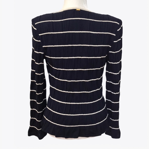 St. John 56% Wool Striped Cardigan and Top Set - S - Picture 12 of 17